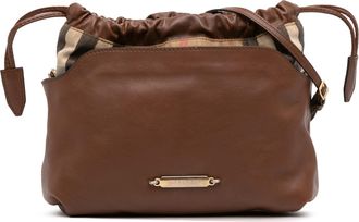 Burberry Womens Pre-owned House Check Canvas And Calfskin Little Crush Crossbody - Brown Leather - One Size