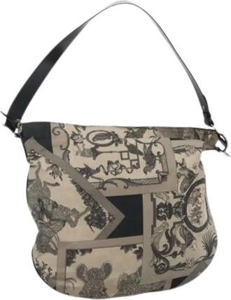 Ferragamo Pre-owned Shoulder Bags, female, Multicolor, Size: ONE SIZE Pre-owned Canvas Shoulder Bag