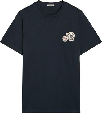 Moncler Logo-appliqu&eacute;d Cotton T-shirt - Navy - XL
