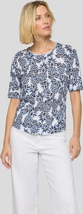 Rabe Kurzarmshirt RABE, Damen, Gr. 38, pazifik, Jersey, Obermaterial: 50% Baumwolle, 50% Viskose, bedruckt, normal h&uuml;ftbedeckend, Rundhals, Shirts Kurzarms