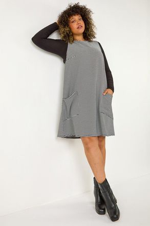 Roman Checkered Stretch Pocket Dress