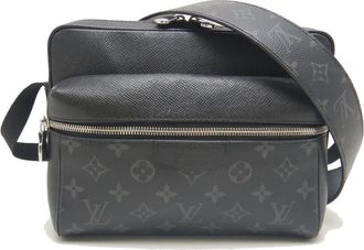 Louis Vuitton Taigarama Noir Pvc Leather Shoulder Bag (Pre-Owned)