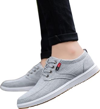Generic Mens Canvas Trainers Mens Low Top Sneakers Lace Up Sport Shoes Plimsolls Lightweight Breathable Footwear For Running Walking Hiking Slip On Casual Ten