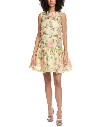 Oscar De La Renta Oscar De La Renta English Rose Fil Coupe Silk-Blend Mini Dress
