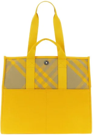 Burberry Yellow Check Large Tote