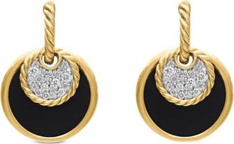 David Yurman Orecchini pendenti DY Elements Convertible in oro giallo 18 carati con diamanti (21,5mm)