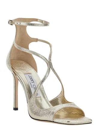 Jimmy Choo London Womens Heels Azia Metallic Textile