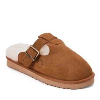 Dearfoams Fireside Maitland Genuine Shearling Scuff Slipper in Chestnut at Nordstrom, Size 11
