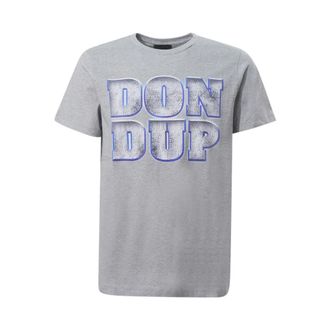 Dondup T-shirt met ronde hals - Heren - T-shirts - Grijs - XL - Katoen - Tops