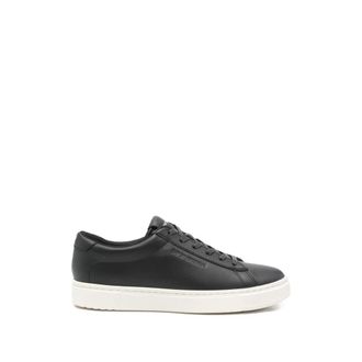 Emporio Armani Sneakers, male, Black, Size: 11 US Low-Top Leather Sneakers