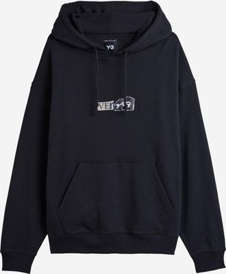 Yohji Yamamoto Black Graphic Print Hoodie