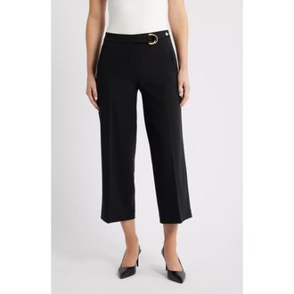 Anne Klein Pull-On Crop Wide Leg Pants in Anne Black at Nordstrom, Size X-Large