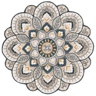 Safavieh Alfombra lana beige/navy 122 x 122 cm