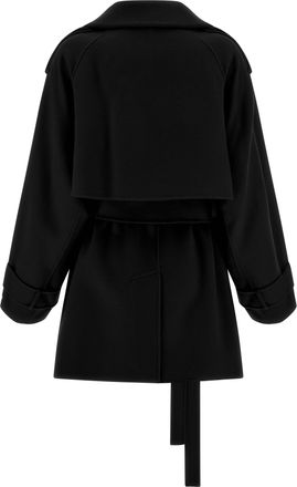Sportmax Womens Black Virgin Wool Coat Clothing