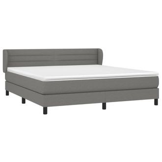 vidaXL Vidaxl - Cama Box Spring Con Colch&oacute;n Tela Gris Oscuro 180x200 Cm