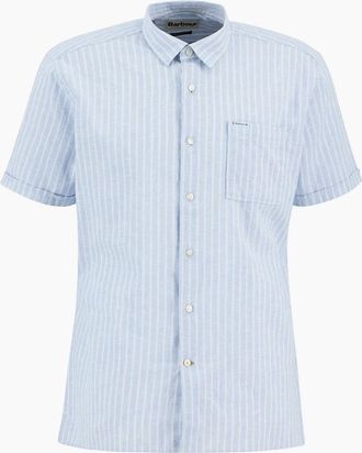 Barbour Mens Barbour Nelson Striped Short Sleeve Shirt - Blue - Size: Regular/36