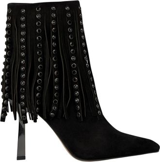Alma En Pena Hoge enkellaars met franjes - Dames - Cowboylaarzen - Zwart - 37 EU - Schoenen