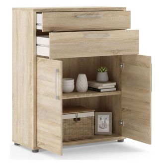 Dmora Dmora - Aparador Jemima, Buf&eacute; De Sal&oacute;n, Aparador De Sal&oacute;n, Despensa De Cocina, 89x40 H113 Cm, Roble