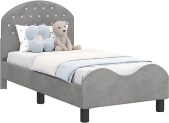 vidaXL Estructura De Cama Para Ni&ntilde;os Peque&ntilde;os Con Cabecera Gris Claro Vidaxl