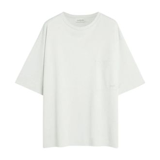 Lanvin T-Shirts, male, White, L, White Pocket Tee Oversize Cotton T-shirt