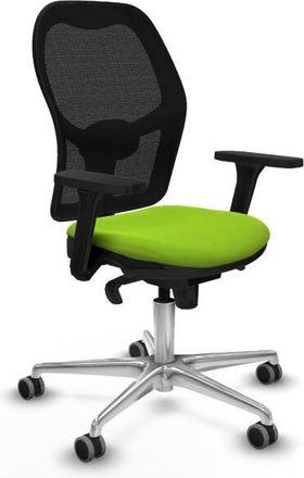 Piqueras y Crespo Piqueras Y Crespo - Jorquera Sincro Malla Negra Similpiel Pistacho Brazos 3d Base Aluminio Ruedas 65mm Engomada