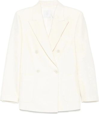 Eleventy Klassieke Dubbel-Borst Jas Vrouwen - Dames - Blazers - Wit - L - Jassen