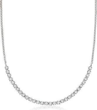 RS Pure by Ross-Simons Diamond Tennis-Style Necklace in Sterling Silver