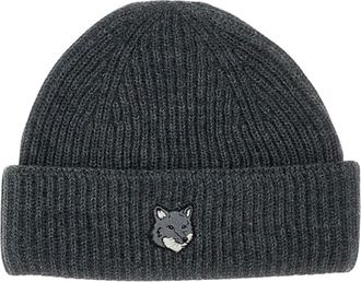 Maison Kitsun&eacute; Berretto Fox Head Large - - Accessories - unisex - Grigio - ONE SIZE