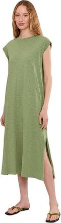 Mod-o-doc Cap Sleeve Column Dress with Conrast Cuffs Womens Dress Hazel : LG (US 12-14), Cotton