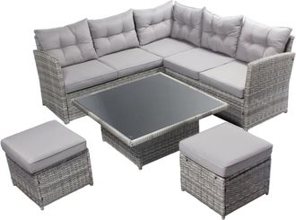 Concept Usine Juego de muebles de jardín gris de 6 plazas