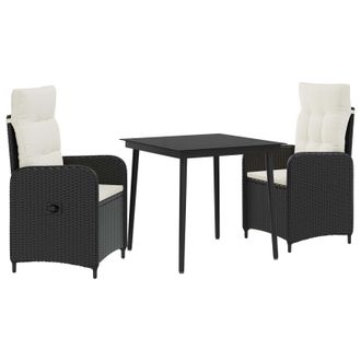 vidaXL Juego De Mesa Y Sof&aacute; Con Coj&iacute;n 3 Pcs Negro Y Crema Vidaxl