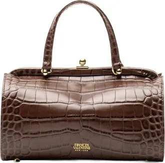 Frances Valentine Petit Michelle Croc-Embossed Leather Tote