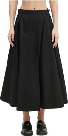 Undercover Maxi A-lijn Rok - Dames - Midirokken - Zwart - S - Katoen - Rokken
