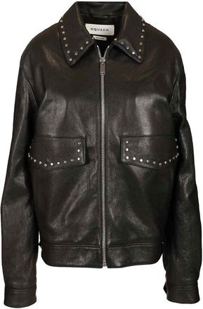 Alexander McQueen Leather Aviator Jacket