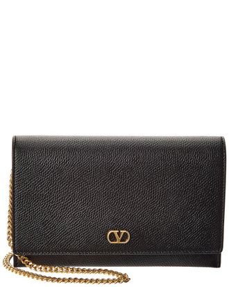 Valentino VLogo Signature Leather Wallet On Chain