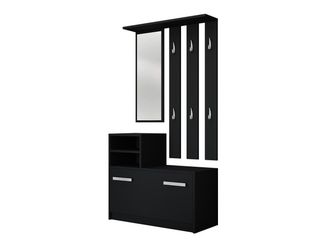 Mirjan24 Mobilier1 - Conjunto De Recibidor Mandeville 100, Negro, 0x0x0cm, Espejo, Aglomerado Laminado, Colocada, Montada En La Pared