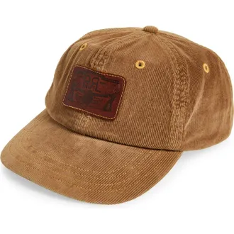 Ralph Lauren Logo Patch Cotton Corduroy Baseball Cap in Tan at Nordstrom