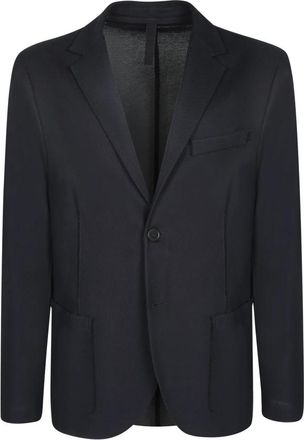 Harris Wharf London Blazer met gekerfde revers en enkele rij knopen - Heren - Blazers - Blauw - L - Katoen - Jassen