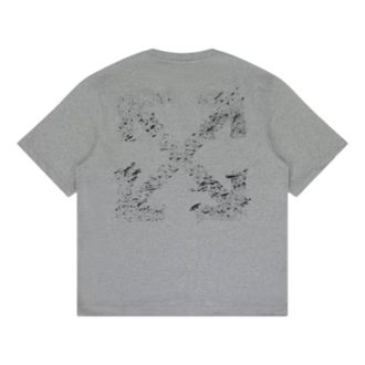 Off-white Paint Splatter Arrow Diag Fit T-Shirt Heather Grey 44OWOS26T064030