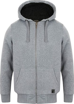 Dissident Mens Dissident Hoodie Sweatshirt/Jumper Jacket Toulouse Sherpa Fleece Lined, Grey Marl, Size M