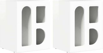 vidaXL Mesita De Noche 2 Pcs Brillante 40 X 35 X 50 Cm Vidaxl