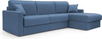 Divani.Store Divani.store - Chris Sof&aacute; Esquinero De 5 Plazas En Tejido Impermeable 268 Cm Izquierdo (mat. 140x197) Azul