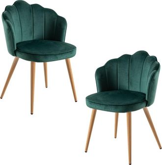 Regalos Miguel Regalos Miguel - Packs Sillas Comedor - Pack 2 Sillas Blume Terciopelo - Verde