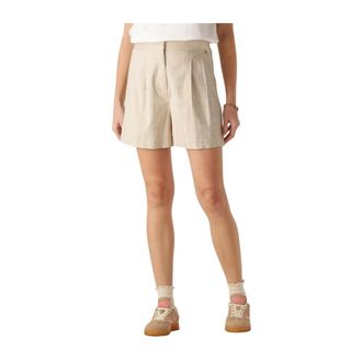 Nukus Nukus, Dames, Korte broeken, Beige, Maat: XL Linnen