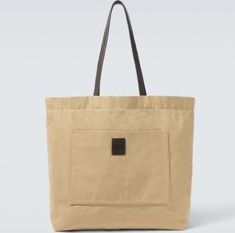 The Row Shopper Tori in canvas con pelle