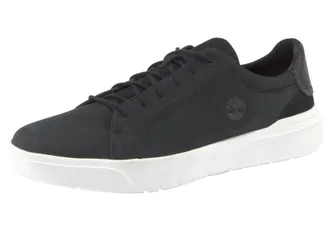 Timberland Sneaker TIMBERLAND SENECA BAY LOW LACE UP SNEAKER, Herren, Gr. 41,5, schwarz, Leder, Schuhe Sneaker, aus Leder
