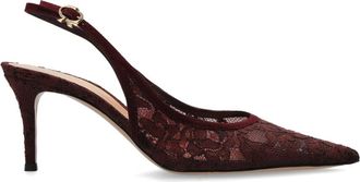 Gianvito Rossi D&eacute;collet&eacute; in pizzo Claudia - - Shoes - Donna - Rosso - 41 EU