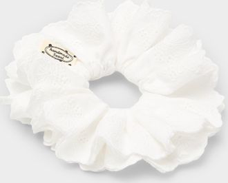 Simons Womens Floral and bow openwork large ruffled scrunchie