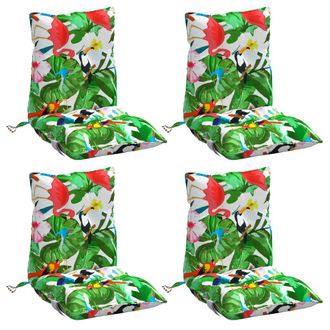 vidaXL Cojines Para Silla Respaldo Bajo 4 Uds Tela Oxford Multicolor Vidaxl