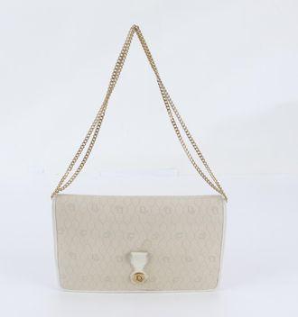 Dior Beige Leather Coated Canvas Shoulder Bag Tote Bag (Pre-Owned)